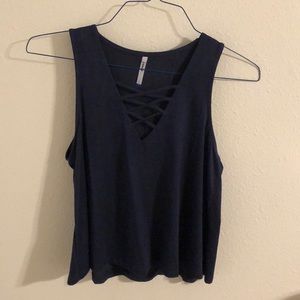 Blue velvet tank
